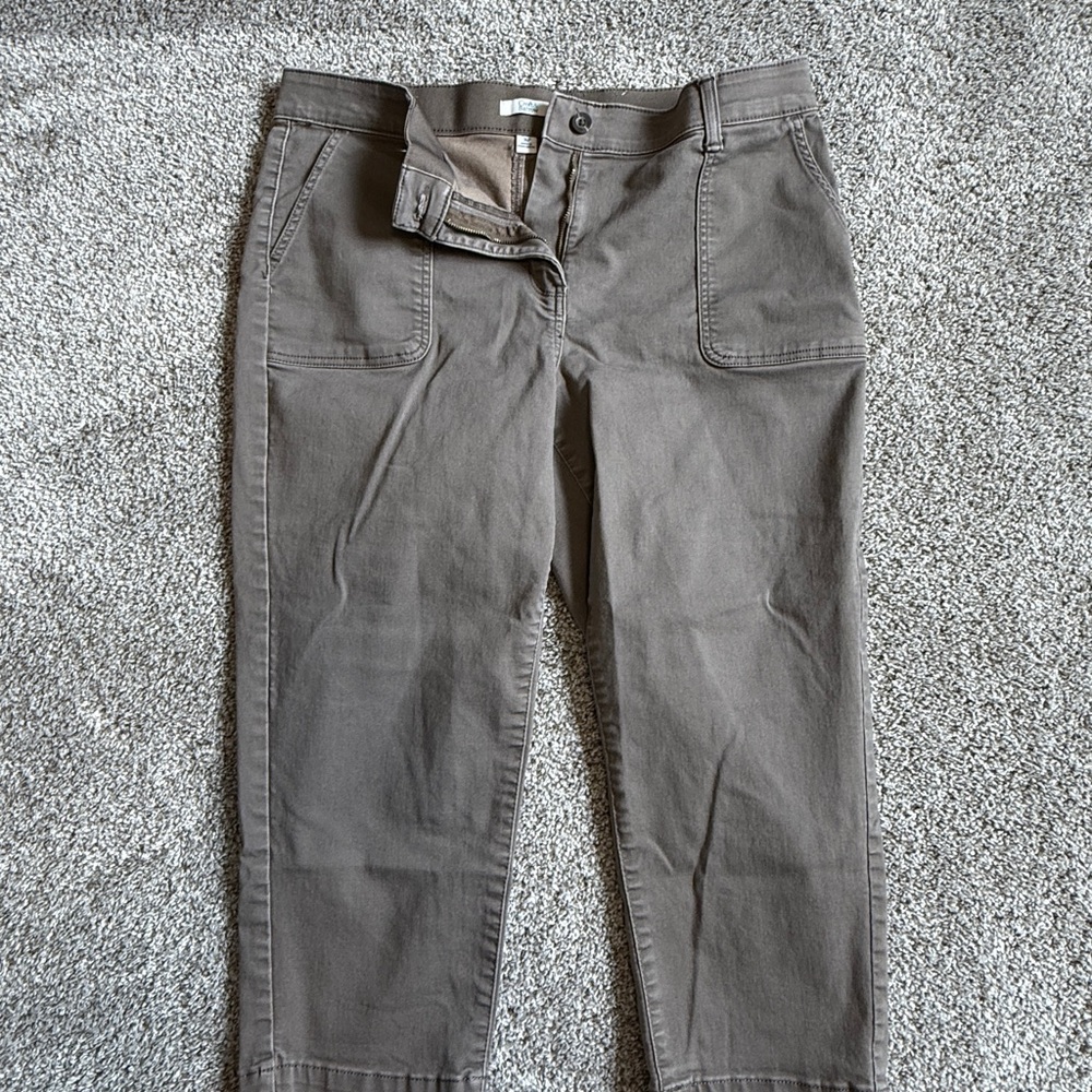 Croft & Barrow Brown Ankle Cropped Pants